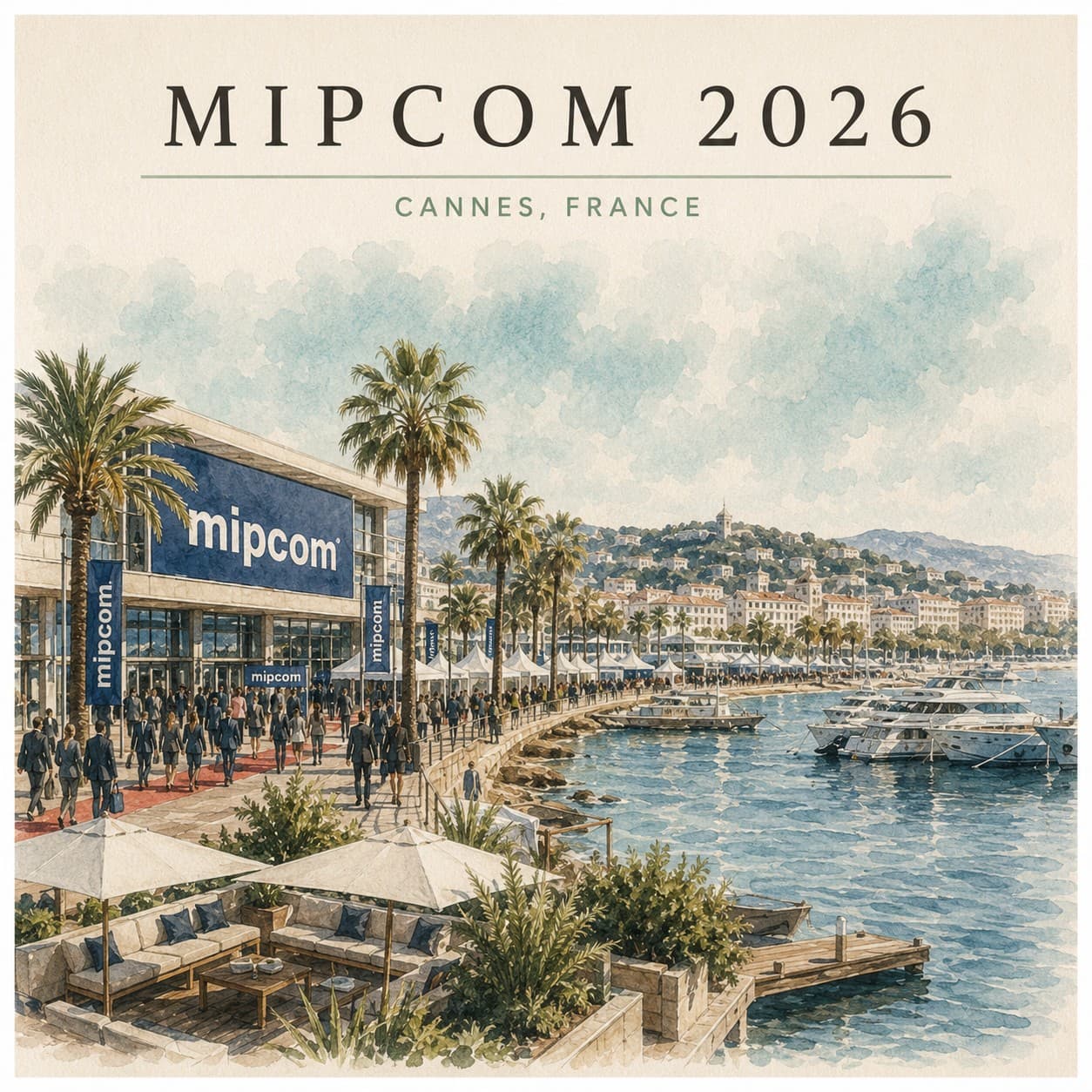 The harbour and seafront of Cannes.