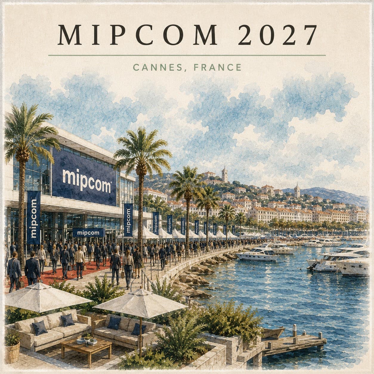 The harbour and seafront of Cannes.